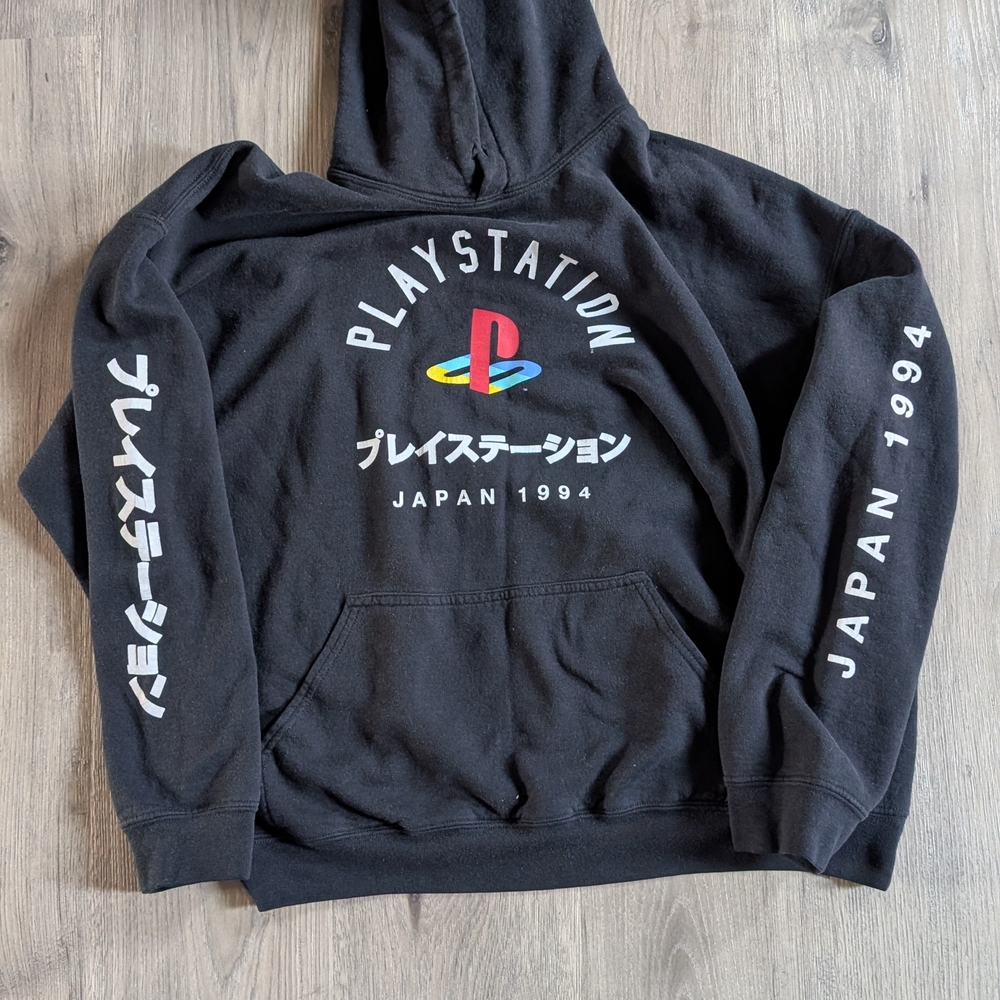 Sony Black Zip-Up Sweater with Multicolor Logo